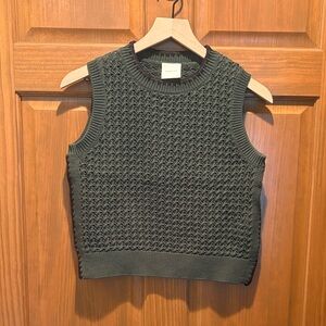 Varley Green Sleeveless Knit Sweater